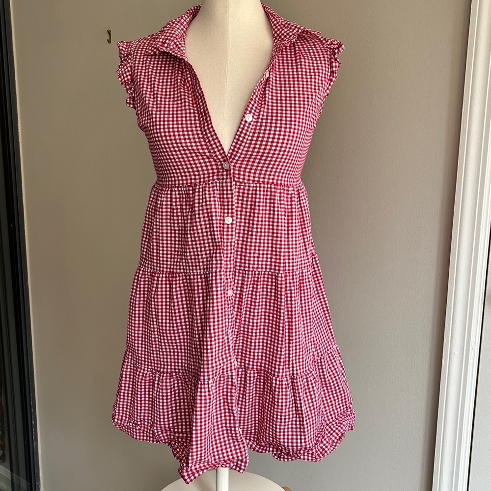Red Checkered Sun Dress